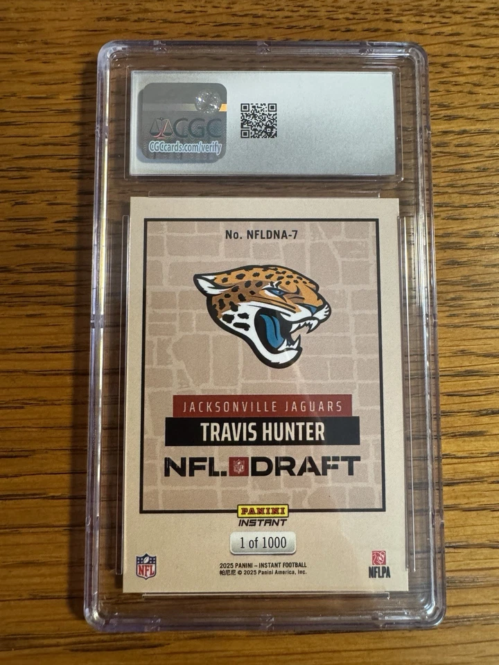 2025 Panini Instant NFL Draft Night #NFLDNA-7 Travis Hunter Gem Mint 10 - Image 2 of 2