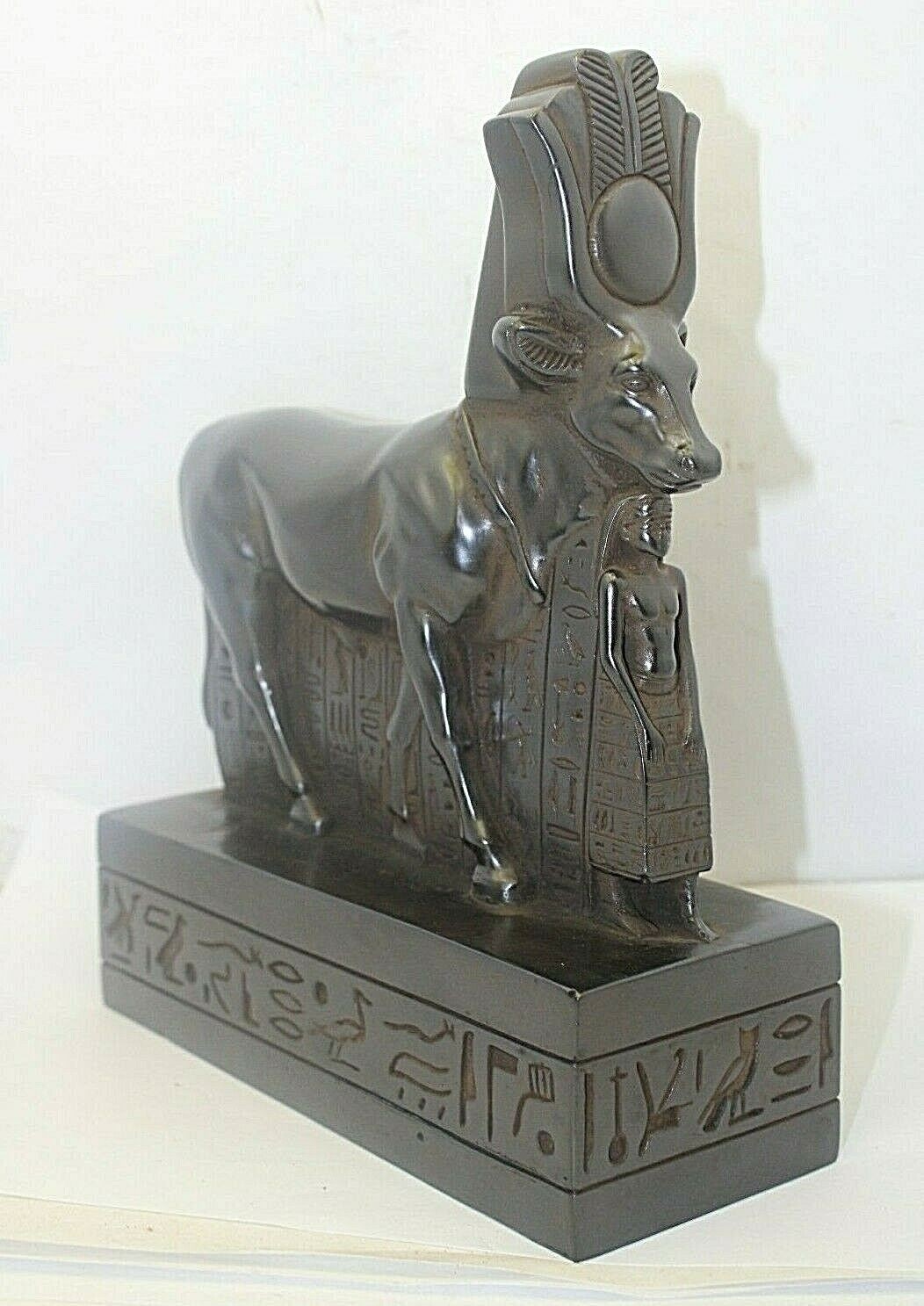 HECHO A MANO FARAÓNICO ANTIGUO SOMBRERO EGIPCIO Apis Estatua Piedra (BS)