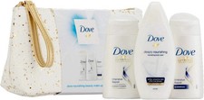 Image of Dove Nourishing Beauty MakeUp Glittery Bag Gift Set Shampo Conditioner Body Wash