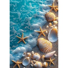 Lxmsja Seashells Diamond Art Kits for Adults, Beach 12x16 inches, blue 1880