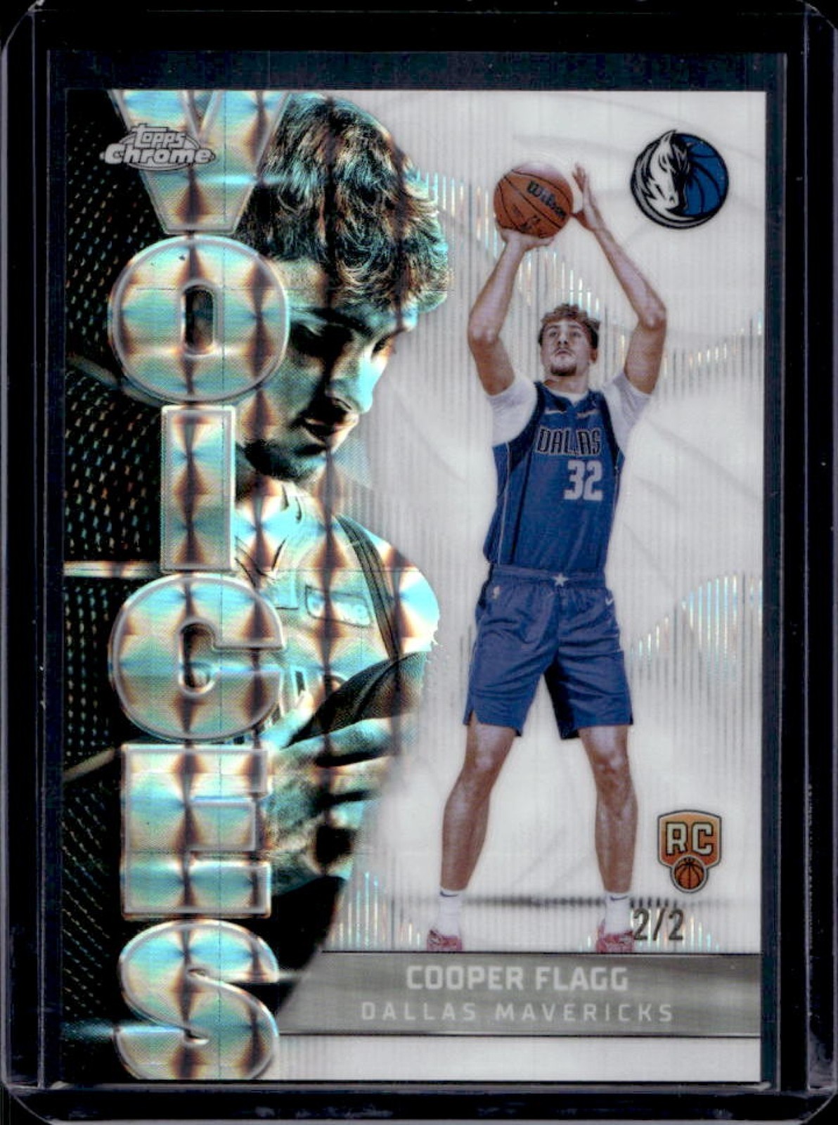 2025-26 Topps Chrome Cooper Flagg Voices RC Geometric White Refractor #2/2