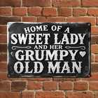 Vintage Metal Sign Home of a Sweet Lady Humorous Home Decor Wall Art Couple Gift