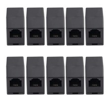 10 Pack Black RJ11 6P4C Coupler, Straight Telephone Inline Keystone Jack