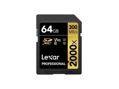 Lexar Professional 2000x 64GB SDXC High Speed Class 10 300MB/s Card
