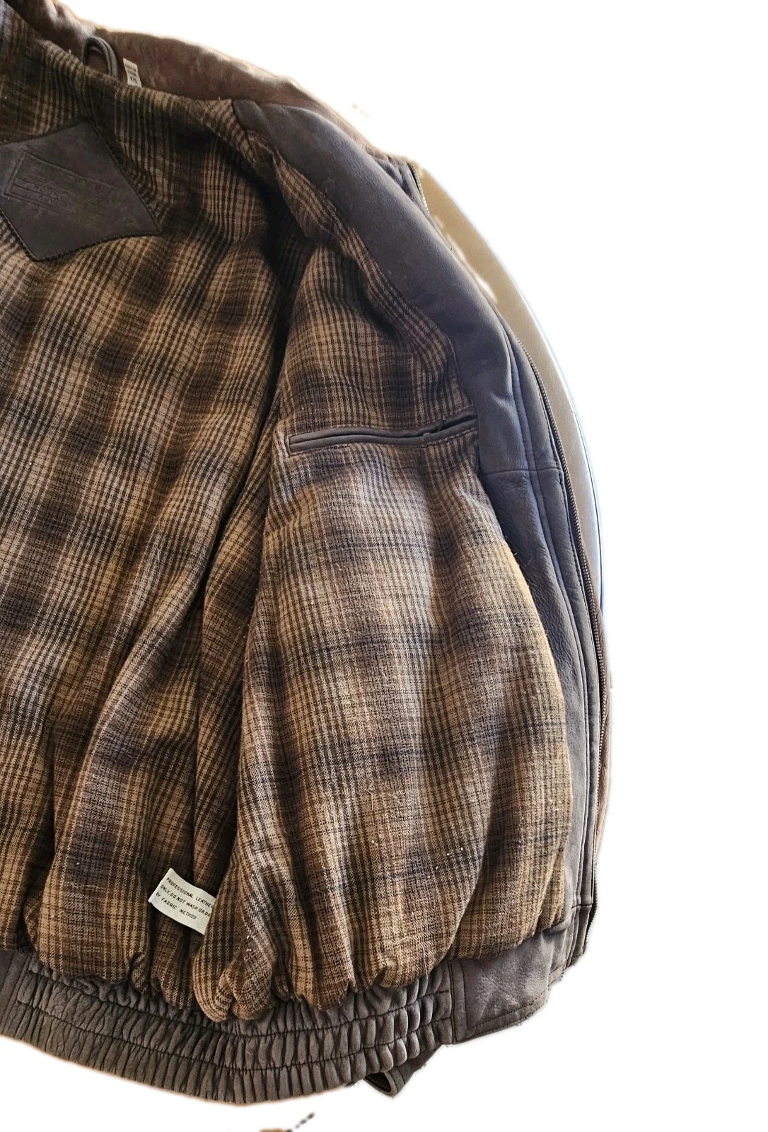 Vintage Roundtree & Yorke Mens XXL Brown Heavyweight Leather Zip-Up Coat!  image 9