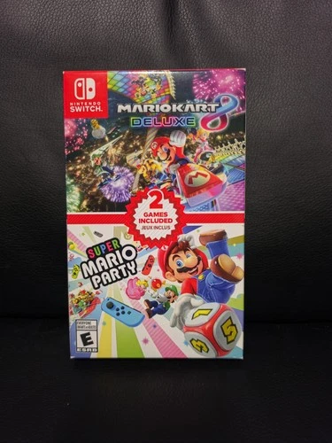 Mario Kart 8 Deluxe + Super Mario Party (Switch, 2020) Double Pack Bundle NEW