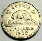 1938 Canada 5 Cents — photo from another recent sale