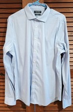 Ralph Lauren Shirt Men's Size XL 17 36/37 Blue Gingham Check Long Sleeve Shirt
