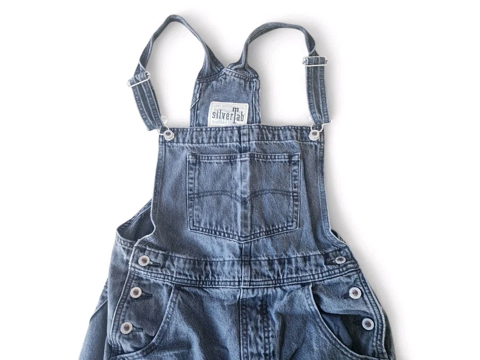 Silvertab Levi's Skate Streetwear Inspired Black Overall Bibs M Slight Distress - Image 3 of 4