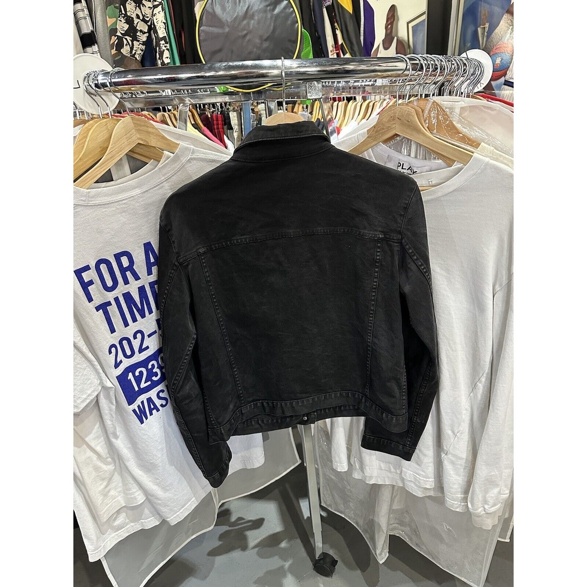 Vintage 90s History Iceberg Jungle Book Tiger Black Denim Jacket Size 46 View 6