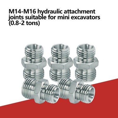 5pc Mini Excavator Hydraulic Attachment M14 - M16 Fittings for Micro .8-2Ton