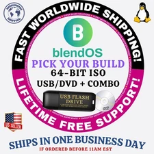 BlendOS Linux OS - LATEST VERSION - USB / LIVE DVD  MAC, PC