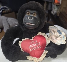Small Gorilla Plush 5.5  Stuffed Animal Monkey Ape Holding Heart