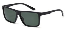Polarized Sunglasses Black Frame Forest Green Lens Mens Square Trendy Style