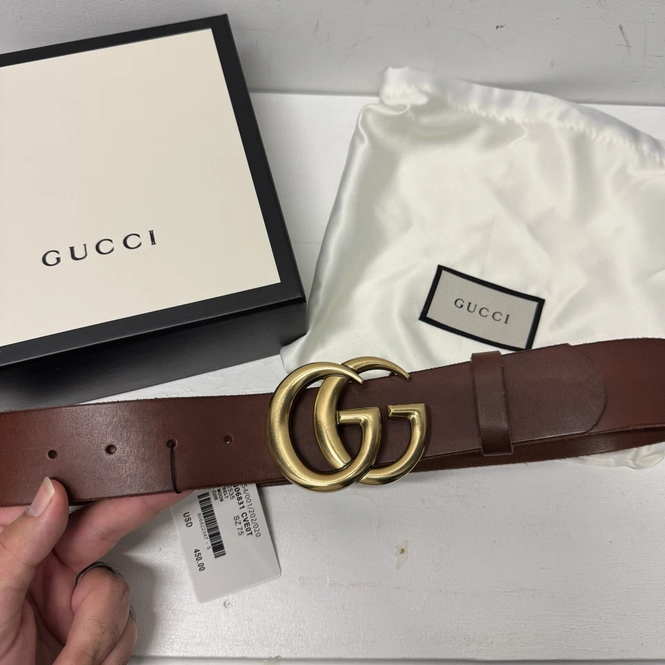 Cinturón Gucci Marrón Cuero Marmont GG - Mujer Talla 0-2 Cintura Foto 4 de 4