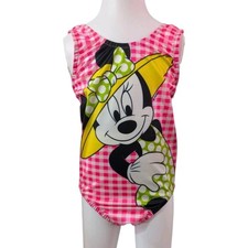 Vtg Disney Minnie Swimsuit Sz 8 Mickey Girls 90s 1 Piece Candlesticks USA