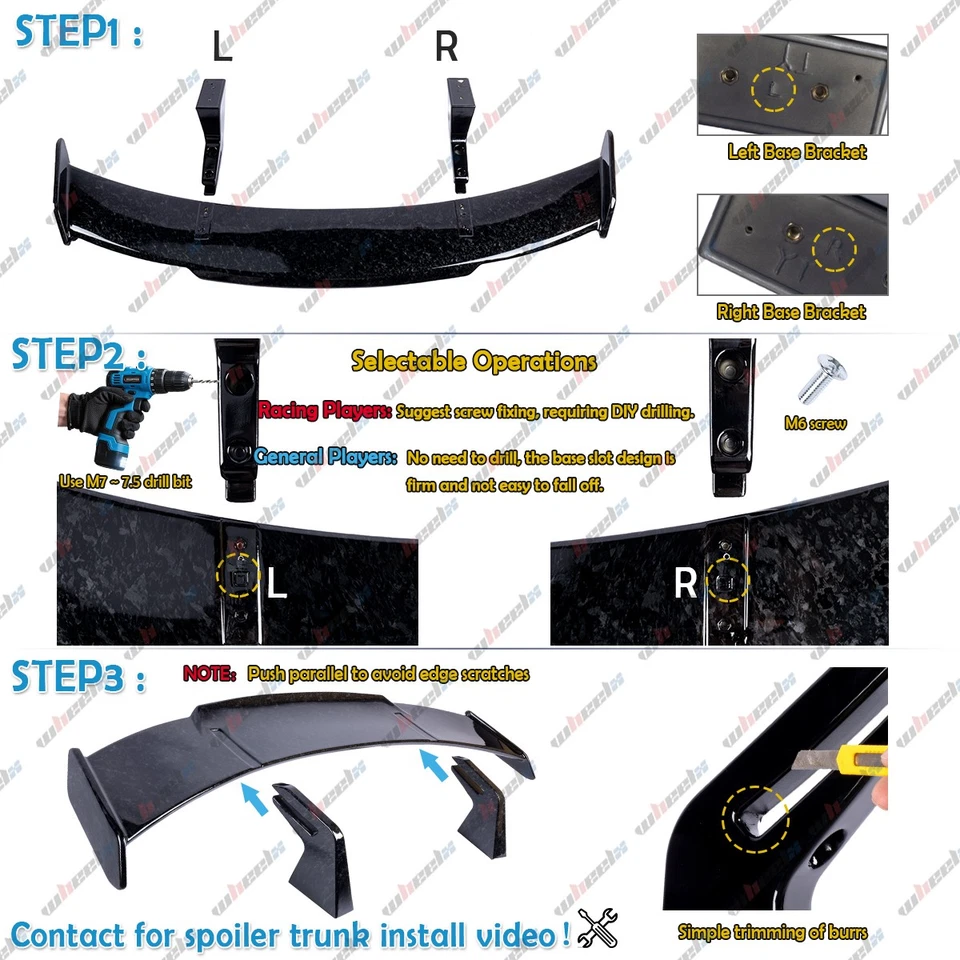 For BMW Z3 Z4 E85 E89 Z8 Coupe Forged Carbon 58" GT PRO Rear Trunk Spoiler Wing - Imagem 4 de 4