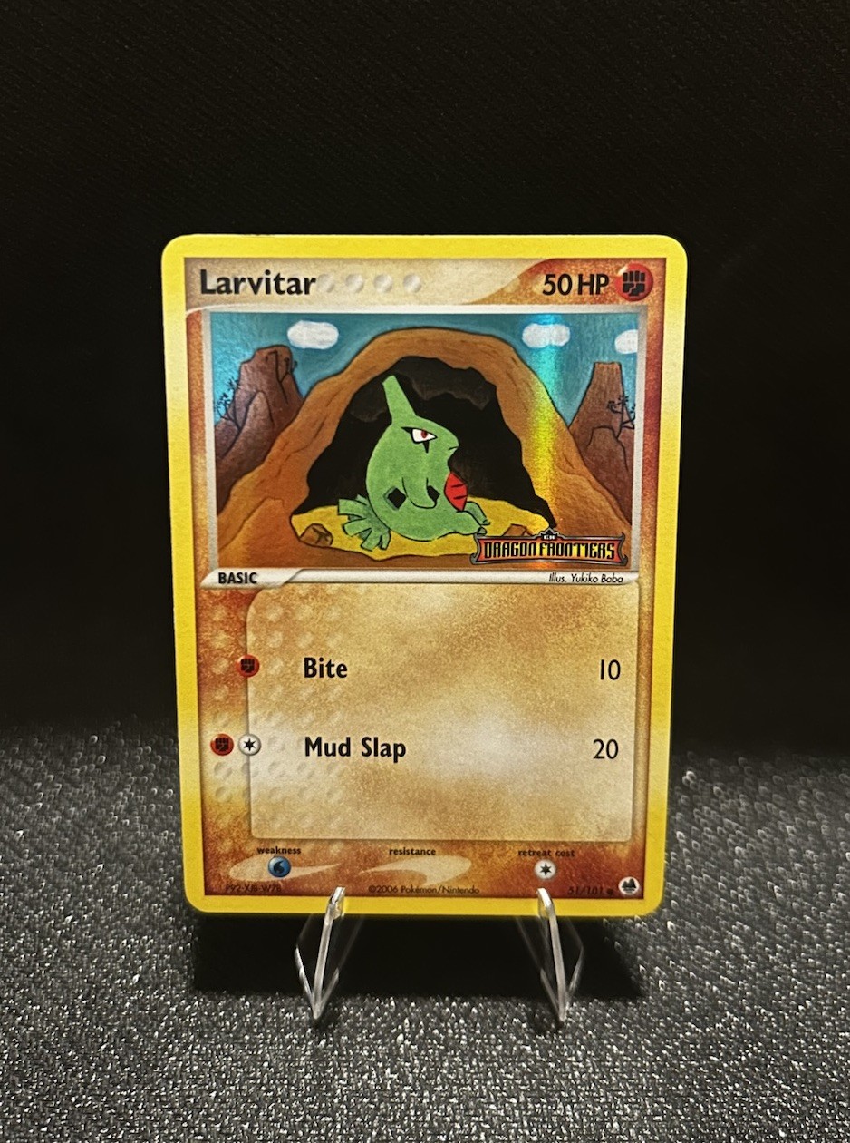 Larvitar 51/101 Dragon Frontiers Reverse Holo Stamped