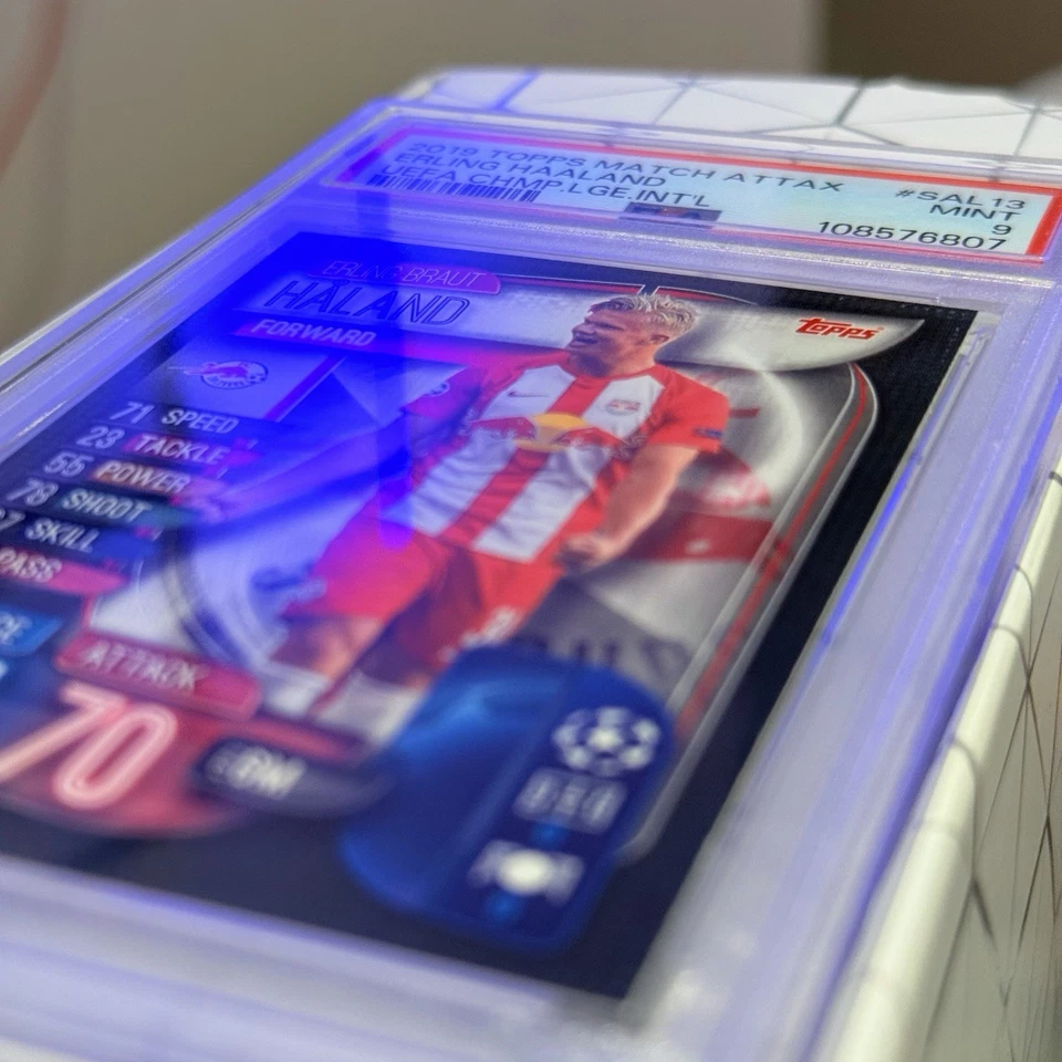 2019 TOPPS MATCH ATTAX Erling Haaland ROOKIE RC Haland #SAL13 PSA 9 🔥 - Image 2 of 2