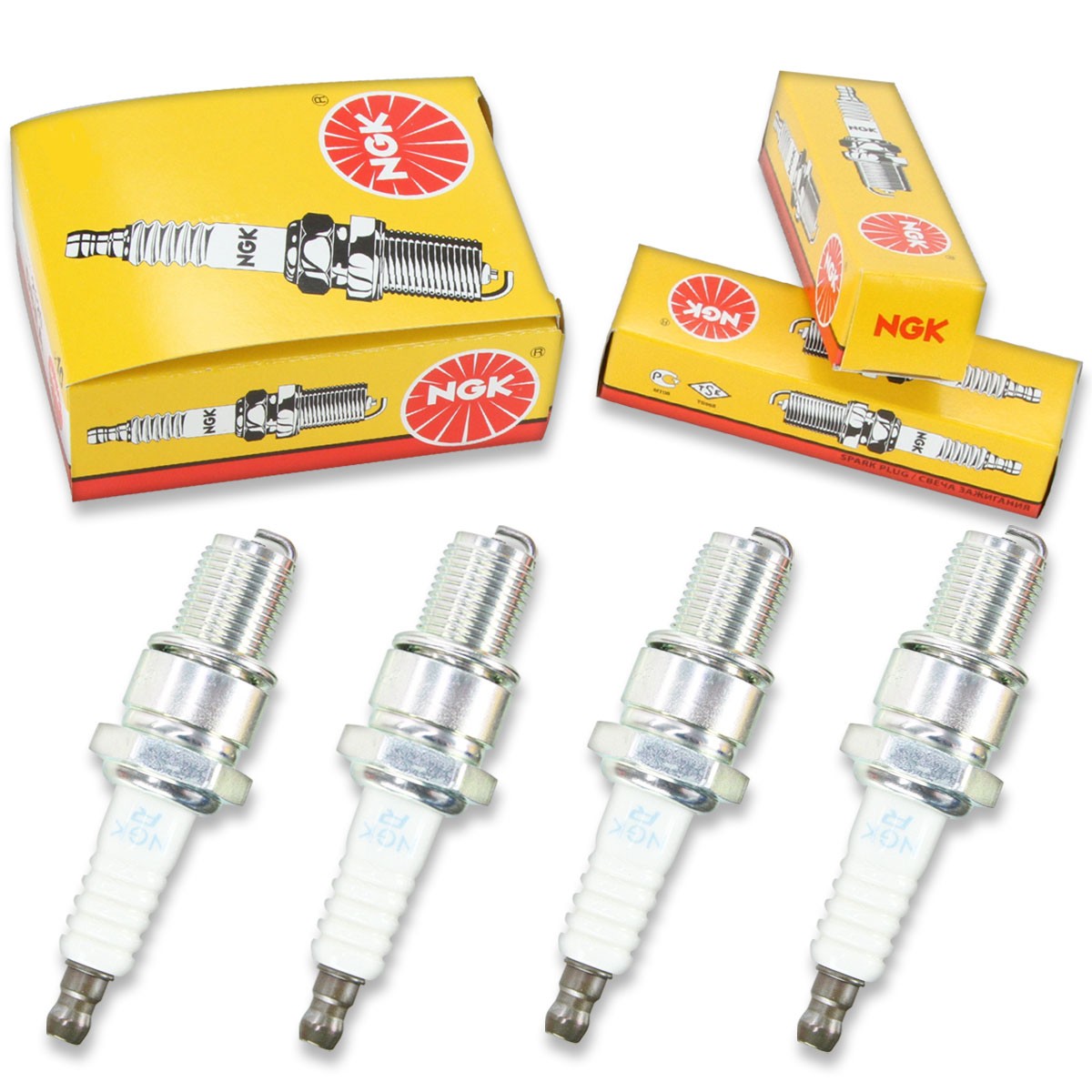 4pcs 89-90 Yamaha Enticer ET410TR NGK Standard Spark Plugs 410 Kit Set Engin pe