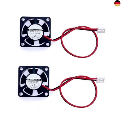 JZK 2PCS 30x30x10mm 2pin DC 12V leiser Mini Lüfter mit Kabeln 3010 kleiner 