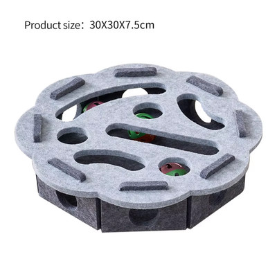 Interaktives Katzenpuzzle Spielzeug Filz Spielzeugkiste mit Labyrinth Tunnel Glocke Ball Indoor Entert