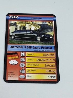 Mercedes S 600 Guard Pullman - Luxusklasse - Einzelkarte - Quartett  (4J)