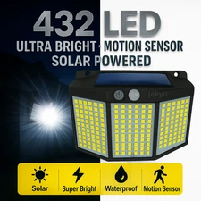 Bright 432 LED Solar Lights with Motion Sensor - Perfect for Outdoor Spaces