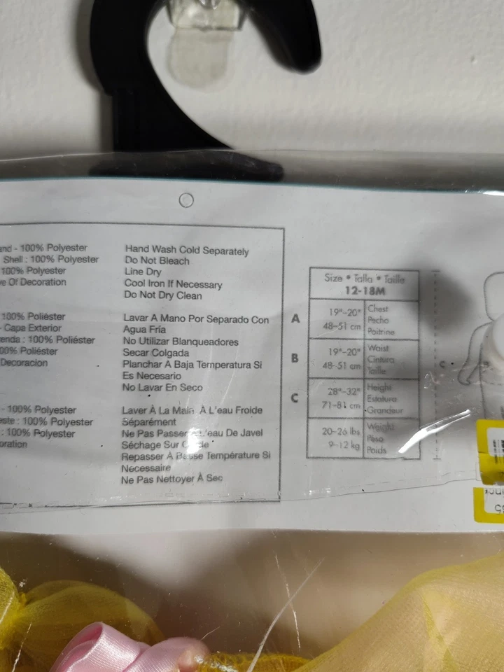 NWT Disney Baby Beauty & the Beast Belle Dress Halloween Costume - 12-18 Months - Image 4 of 4