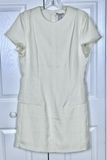 H&M Shift Dress Women's Size M Off White Mini A-line  Short Sleeve Ladies NWT