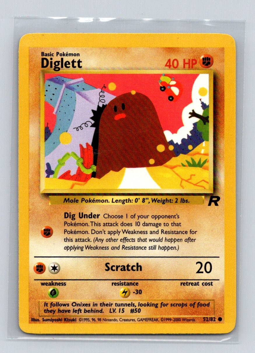 Team Rocket #52/82 Diglett NM Pokemon