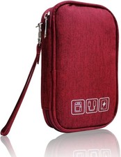 Electronic Organizer Bag Travel Cable Cord Organizer Case Pouch Carrying Purple
