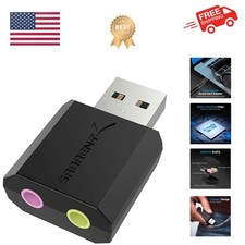 USB External Stereo Sound Adapter for Windows and Mac. Plug and Play No Drive...