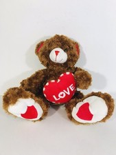 Brown Teddy Bear Plush Red Love Heart Valentines Day Gift Big Paws
