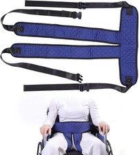 Wheelchair Seat Belt: Adjustable, Buckle, Safe, Blue, for Elderly Disabled