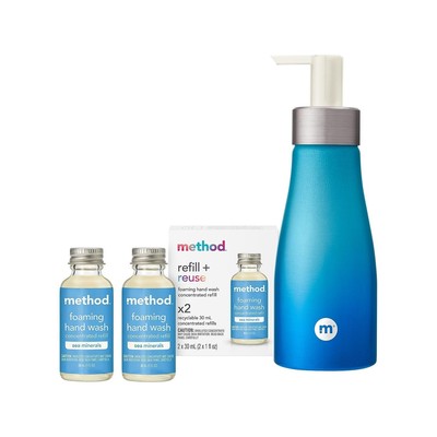 Method Foaming Hand Wash Concentrates Starter Kit, Sea Minerals, 1 Reusable...