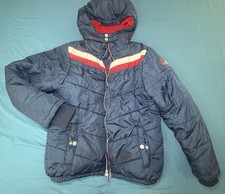 Tommy Hilfiger Boys Puffer Jacket Hooded Blue Red Fleece Lined Size XL