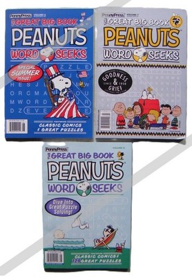 The Great Big Books of PEANUTS Word Seek PB Book Penny Press Vol 6,7,8 New
