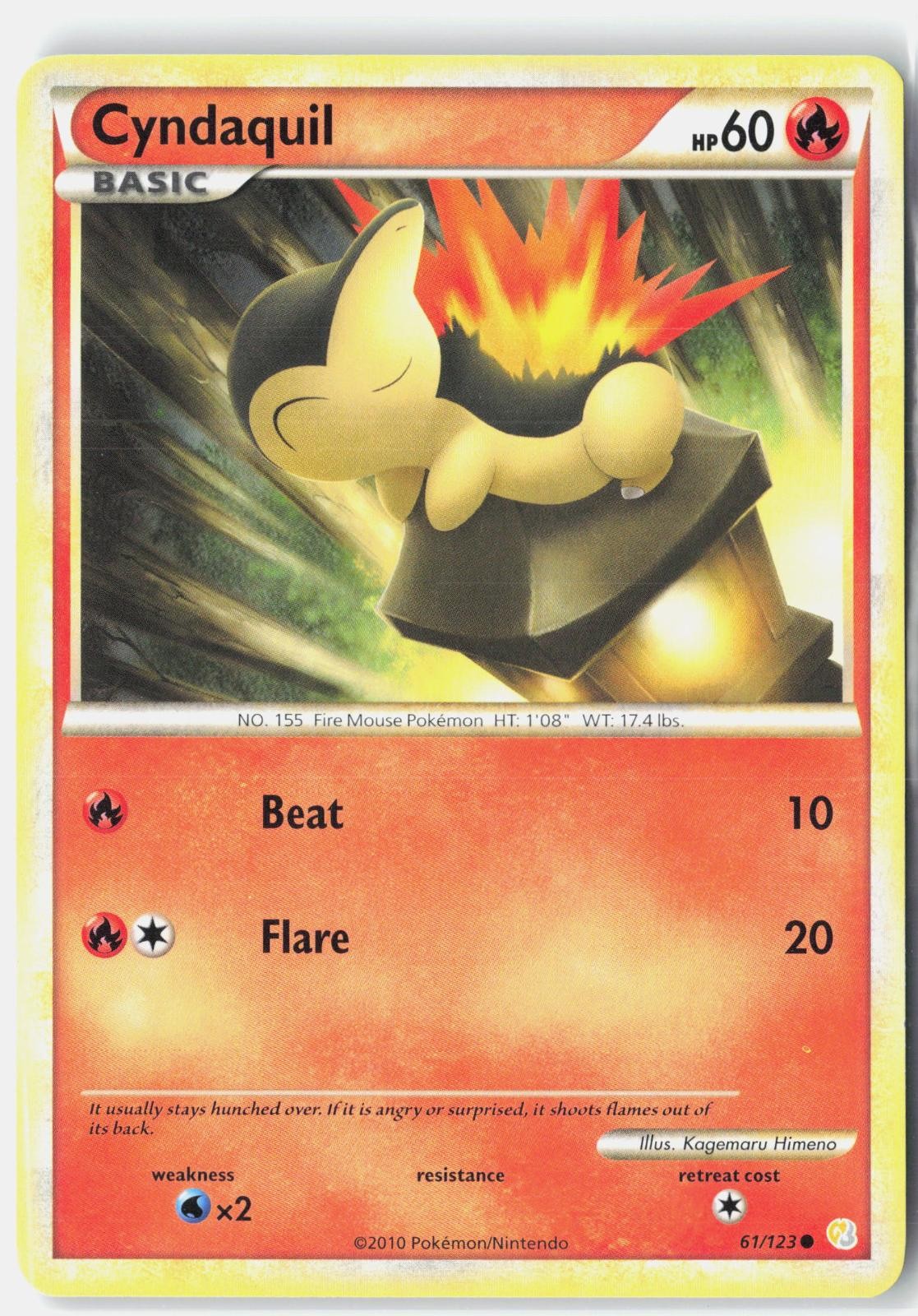 Cyndaquil 61/123 Common HeartGold & SoulSilver Pokemon Heavily Played
