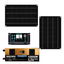 10000W Solar Kit | with Efficient Inverter, 2pcs Solar Panels, 100A Controller