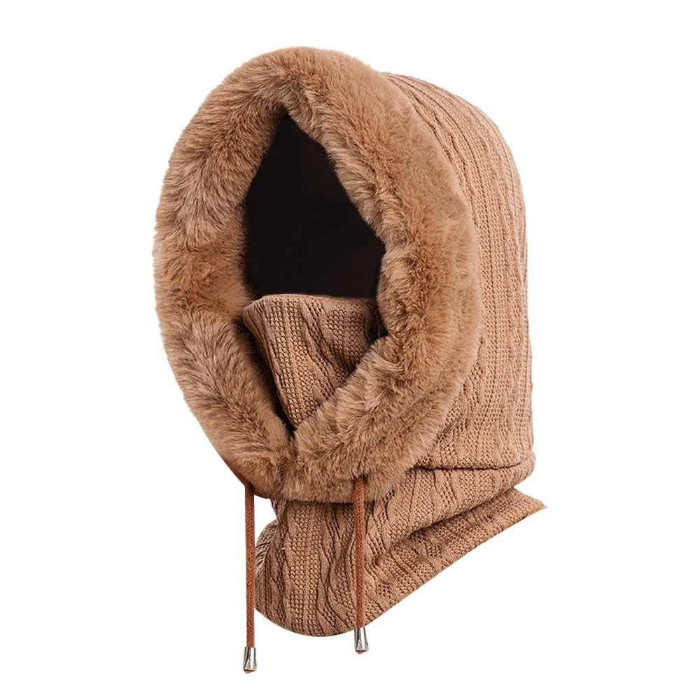 Balaclava Hats for Women Cold Weather Thick Fluff Hats Adult Neck Face Cover ...