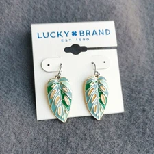New Lucky Brand Leaf Earrings Boho Chic Trendy Jewelry Accessories