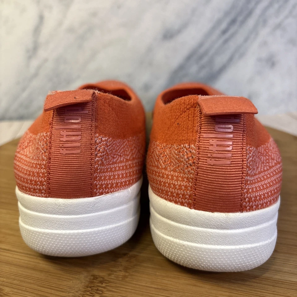 Zapato Fitflop Mujer Uberknit Bailarina Naranja Melocotón Tejido Ballet Plano Talla 7.5 M Foto 3 de 4