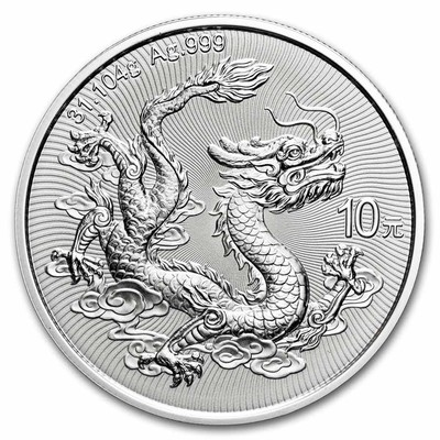 #ad 2025 China 1 oz Silver Dragon BU $87.39