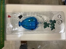 Glass Hanging Hummingbird Feeder w/ Stopper  Tube BLUE