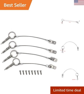 Stainless Steel Bimini Top Pins - Set Of 6 Quick Release Pins With Drop Cam For Marine Use