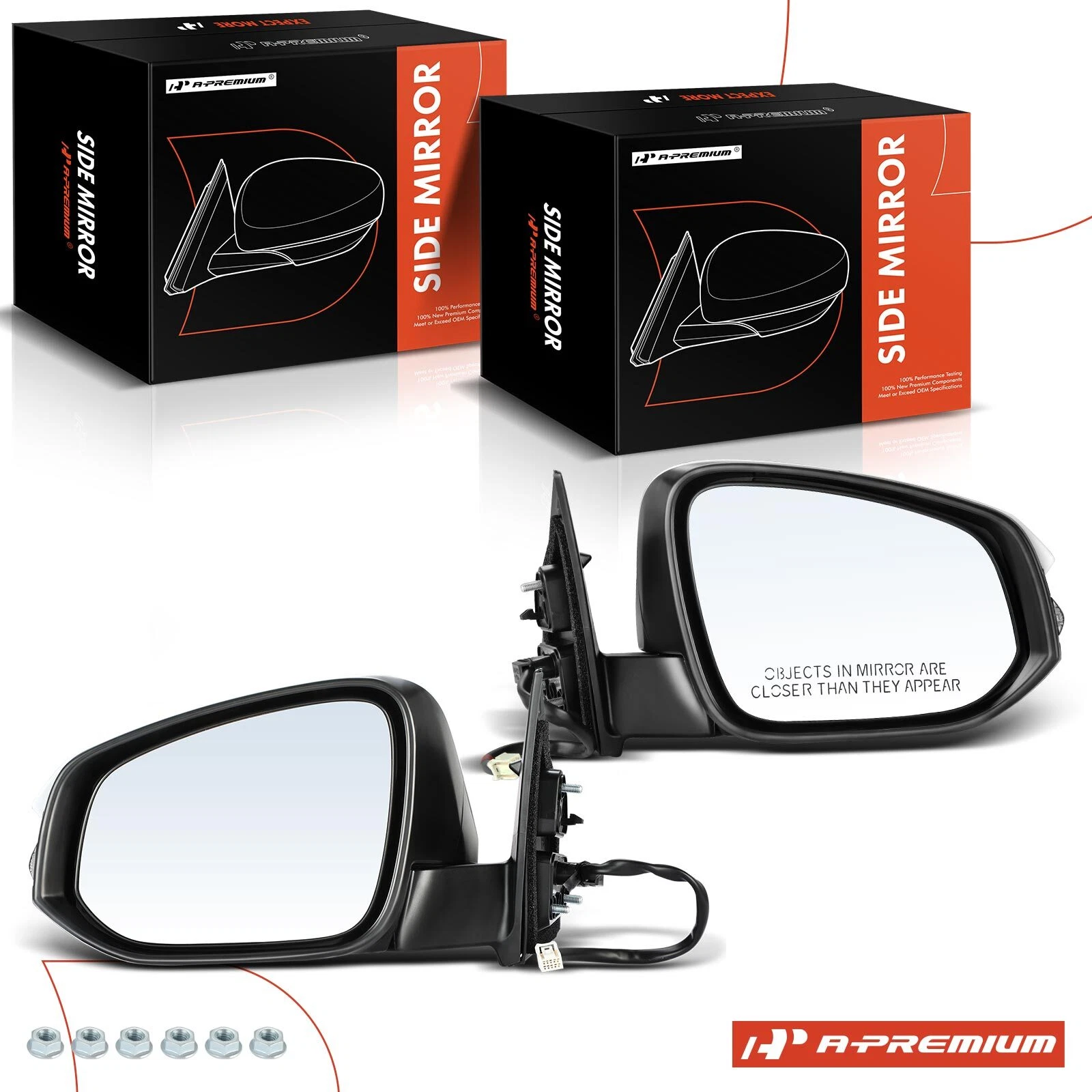 A-Premium Pair Power Mirror Manual Fold Signal for Toyota Highlander 2014-2019