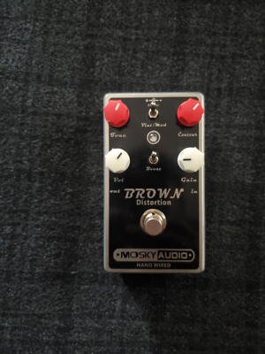 Mosky BROWN Distortion Dual Toggle with Boost Option Wampler Pinnacle Clone