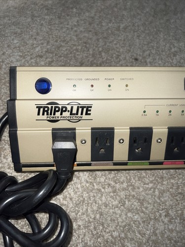 TrippLite HTPowerBar10 Surge Protector 10 Outlets Phone Fax Modem Cable In/Out - Picture 3 of 9