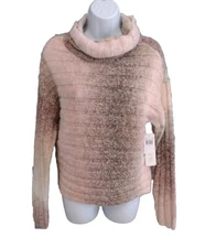 Olivia Sky Sweater Woman's Size Small Stretch Multicolor Fuzzy Pullover Top